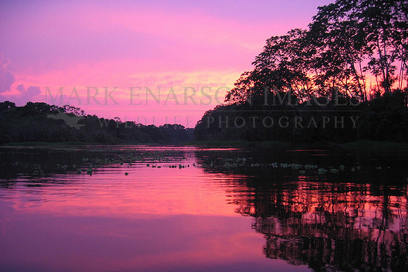 Amazonian sunset over the Marañon River